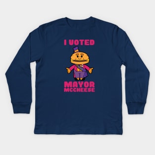 I voted mayor mccheese Kids Long Sleeve T-Shirt